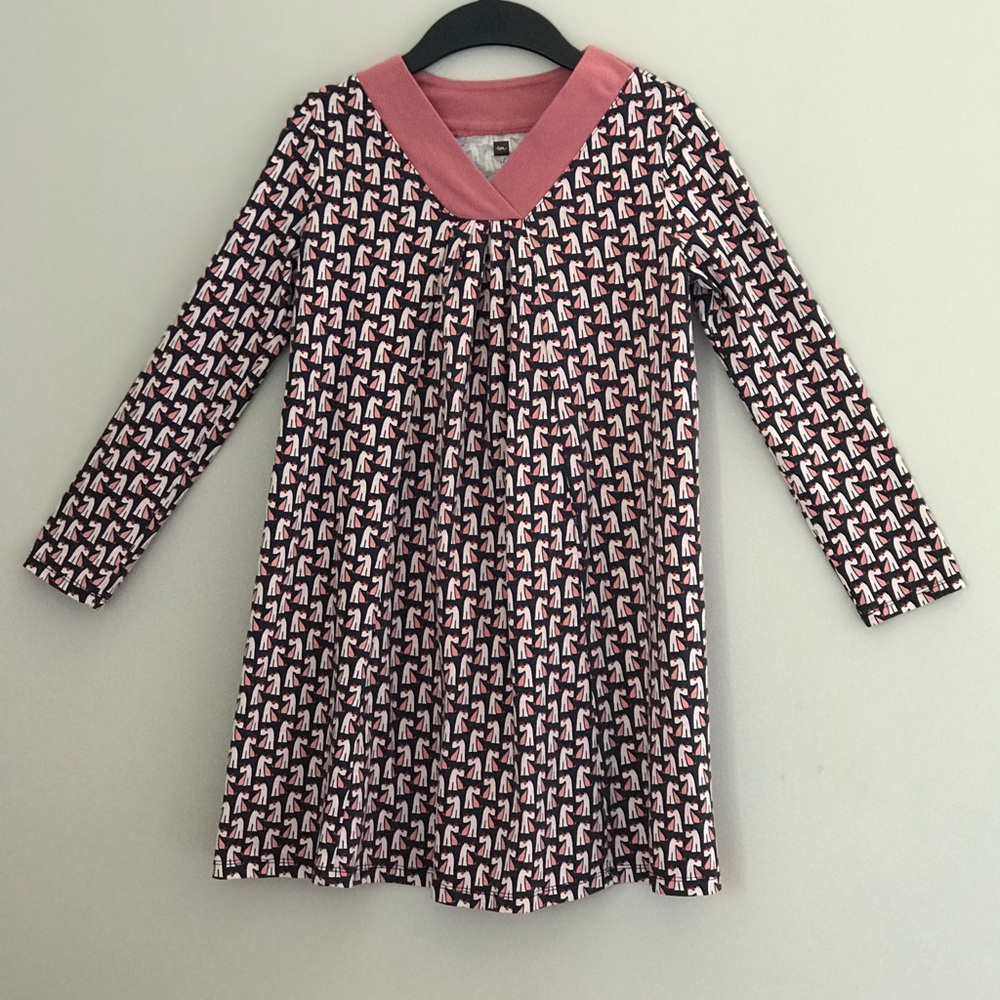 TEA COLLECTION Scottie Dog Pleat Trapeze Dress